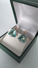 Vintage 1990-s 14 Ct Rolled Gold Peridot Earrings – Hallmarked 585 RG