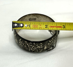 925 Vintage Sterling Silver Black Forstner Bangle Bracelet 2.5 Inches 1.3 oz