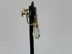 VTG 1/20 12K Gold Filled Screw Back Earrings Aurora Borealis Dangle JMS