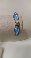 Jomaz Blue Poured Glass Fruit Salad Leaves Link Bracelet