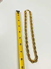 Vintage Napier Chunky Gold Tone Rope Chain Signed Twisted Necklace 110g 17.5″