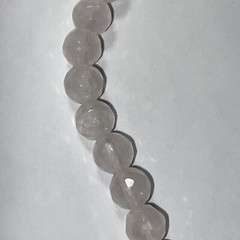 Necklace Choker Rose Quartz Cultured 7mm Pearl Sterling Italian Unused Faceted