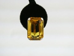 Vintage Sterling Silver Gold Yellow Faceted Glass Screw Back Earrings 7.1g .75In