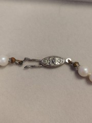 Mid 20th Century 15-inch-Hand Knotted Faux Pearl Necklace Choker