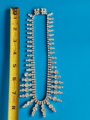 Beautiful Vintage Sparkling Multi Rhinestone Necklace Choker 15 in