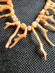 Stunning Vintage Peachy Pink Branch Coral Necklace