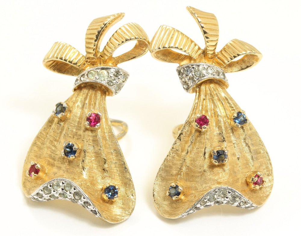 Vintage High End Crystal Rhinestone Art Deco-style Clip Earrings