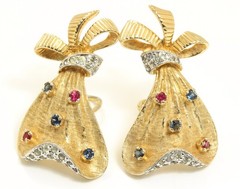 Vintage High End Crystal Rhinestone Art Deco-style Clip Earrings