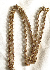 VINTAGE 1970’S BARONESS 14K GOLD 18″ 2.5MM ROPE CHAIN NECKLACE 5.72 GR-FREE SHIP