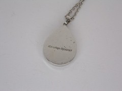 Disney Frozen Elsa & Anna Silver Tone Tear Drop Necklace with Crystals Inside