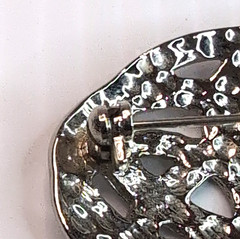 Vintage Signed SFJ 49229 Celtic Knot Brooch Pin Silver Tone Alloy Braided