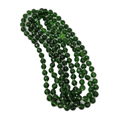 Faceted Green Glass Vintage Necklace 60 Inches Long Knotted No Clasp Czech?