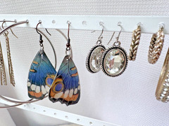 Silver 90s Modernist butterfly y2k 2000s 1990s Pierced hugger Earrings Lot 8 PRS