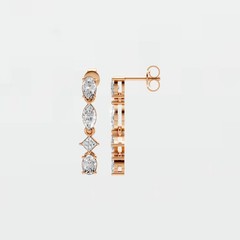 1.31 CTW Multi Shape Lab Grown Diamond Dangle Drop Earrings