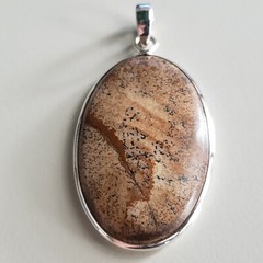 VINTAGE COLLECTIBLE STERLING SILVER 925 PENDANT, 2″ GENUINE STONE
