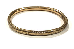 LUSTERN 10K GOLD FILLED VICTORIAN REPOUSSED CHILD’S BRACEELT HINGED NO MONOGRAM