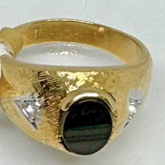 Vintage Men’s Uncas Dome Ring Onyx 18k Heavy Gold Electroplate NOS NWT Size 13