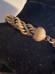 RARE VINTAGE SIGNED MONET THICK GOLD TONE BRAIDED NECKLACE Lovely Old Pawn J