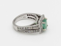 Designer $8000 3.50ct AAA+++ Colombian Emerald Diamond Platinum HALO Ring 10g
