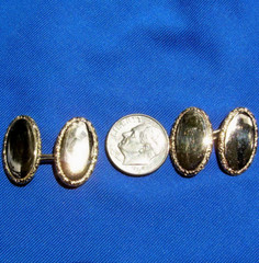 Original Antique Art Deco SOLID 14K GOLD Cuff Links Vintage Hand Engraved Design