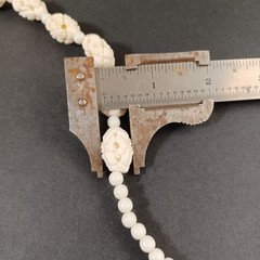 Vintage Off White Plastic Faux Bone Necklace 30in