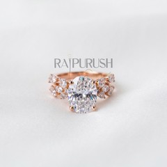 Oval and Marquise Moissanite Engagement Ring 925 Sterling Silver Bridal Promise