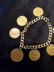 Charm Bracelet of Bahamas Coins 7″
