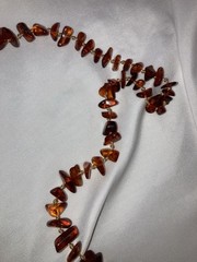 Vintage Natural Baltic Honey Amber Bead Necklace 28” Amber Nuggets 42 grams