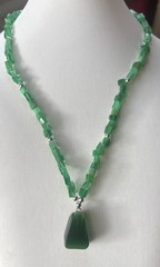 17” Aventurine Quartz Rich Green Necklace Boutique Designer Beaded Barrel Clasp