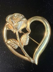 Princess Diana Memorial Heart Rose Brooch Pin Gold Tone Legacy Love RDC ❤️sj3j5