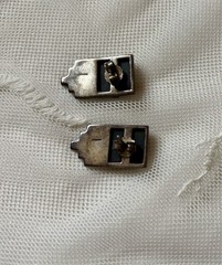 Vintage Sterling Silver Earrings Black Onyx and Marcasite- Art Deco