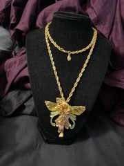 Retired Vintage Kirk’s Folly Primrose The Flower Fairy Charm Necklace Gold Tone