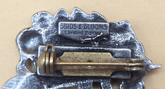 2001 Limited Edition Pewter Birds & Blooms Garden Cart Wheelbarrow PIN Brooch
