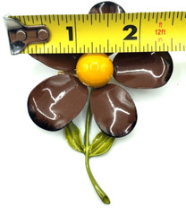 Fashion Brown Yellow Eyed Daisy Flower Brooch Pin