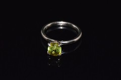 Certified Natural 1.7Cts Green Tourmaline Solid Platinum Solitaire Stacking Ring
