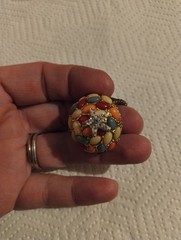 Vintage Colorful Dome Nautical Starfish Adjustable Ring Statement Free Size