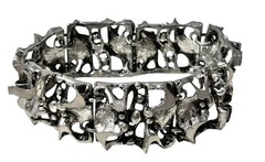 Tapani Vanhatalo Finland Brutalist Bracelet Ring Set Silver Plated Pewter Modern