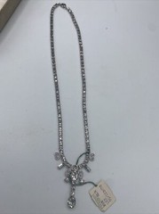 Rhinestone L.G Lind Gal Rhinestone Necklace Screwback Earring Set NOS Vintage