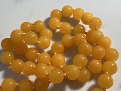 VINTAGE INCREDABLE HAND KNOTTED AMBER GLASS BEAD NECKLACE MUST SEE NO RESERVE