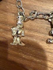 Vintage Disney Characters Silver Toned Charm Bracelet Mickey Minnie Pluto Donald