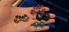 Vintage Rhinestone Earrings Lot Of 27. 12 Signed Monet Weiss Hobe Trifari Kramer