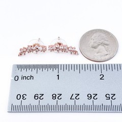 Vintage Sterling Silver 925 Rose Gold Tone Cubic Zirconia Earrings