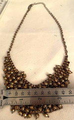 Vintage Beaded Chain Look Fringe Gold Tone Choker Or Necklace.