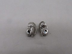 Sorrento Sterling Silver Hematite Spun Metal Stud Screw Back Earrings .75″ #851