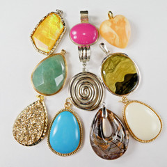 Jewelry Lot 10 Large Pendants Need Chains All Pretty Nice Quality