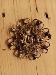 Grey Stones and Dark Silver Brooch Costume Jewellery