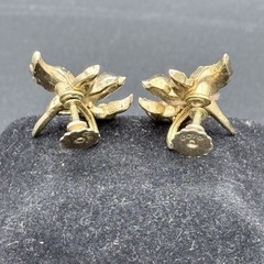 VTG 1940s-1950s Coro Lovebird Clip Earrings – Rhinestone & Enamel Garden Motif