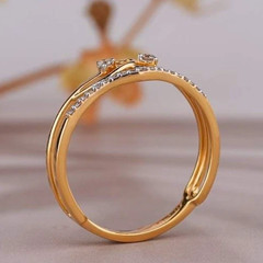 Pure 10K Yellow Gold FN Round Cut 0.24TCW White Moissanite Heart Design Ring