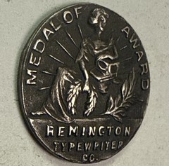 Medal Of Award Sterling Silver – Remington Typewriter Co. 2.2 Gram-No Lapel Pin-