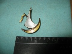 Sterling Silver Viking Ship Pin Brooch signed Ivar T. Holth Norway